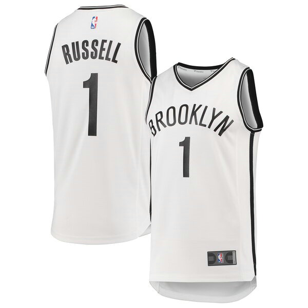 Maillot nba Brooklyn Nets 2019 Homme D'Angelo Russell 1 Blanc