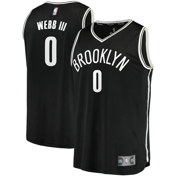 Maillot nba Brooklyn Nets 2019 Homme James Webb III 0 Noir