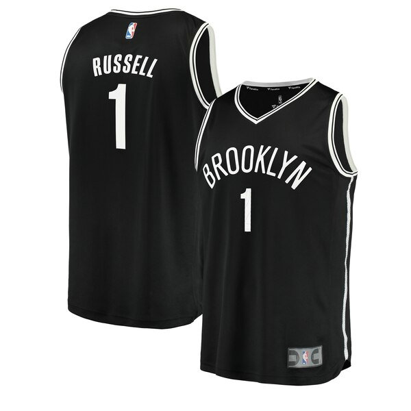 Maillot nba Brooklyn Nets 2019-2020 Homme D'Angelo Russell 1 Noir