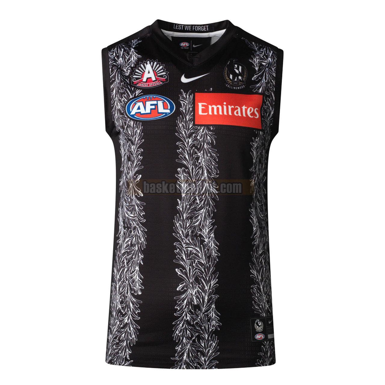 Maillot de foot rugby nba Homme Collingwood Magpies 2021 Anzac Guernsey