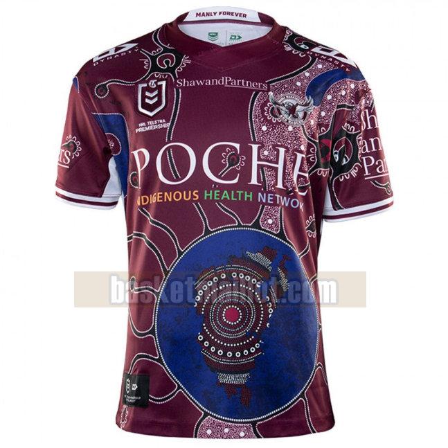 Maillot de foot rugby nba Homme Manly Warringah Sea Eagles 2020 Indigenous