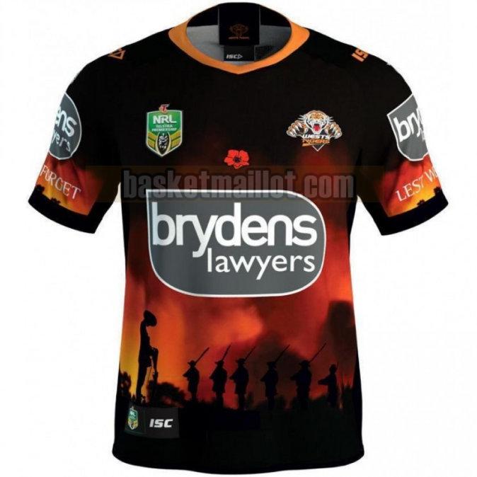 Maillot de foot rugby nba Homme Wests Tigers 2018 Anzac