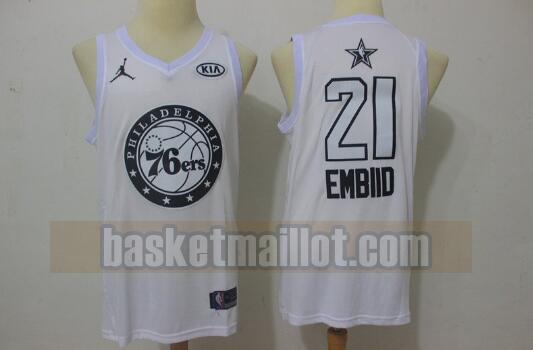 Maillot nba All Star 2018 Homme Joel Embiid 21 Blanc