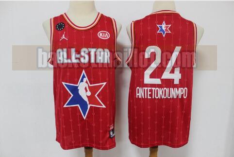 Maillot nba All Star 2020 Homme Giannis Antetokounmpo 24 Rouge