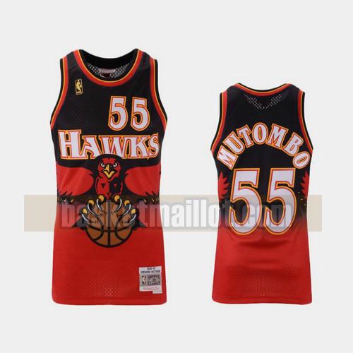 Maillot nba Atlanta Hawks 1996-97 Hardwood Classics Homme Dikembe Mutombo 55 Rouge