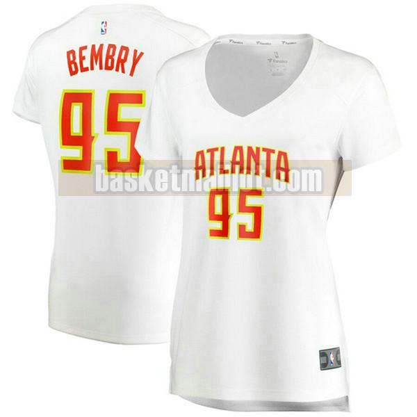 Maillot nba Atlanta Hawks association edition Femme DeAndre' Bembry 95 Blanc