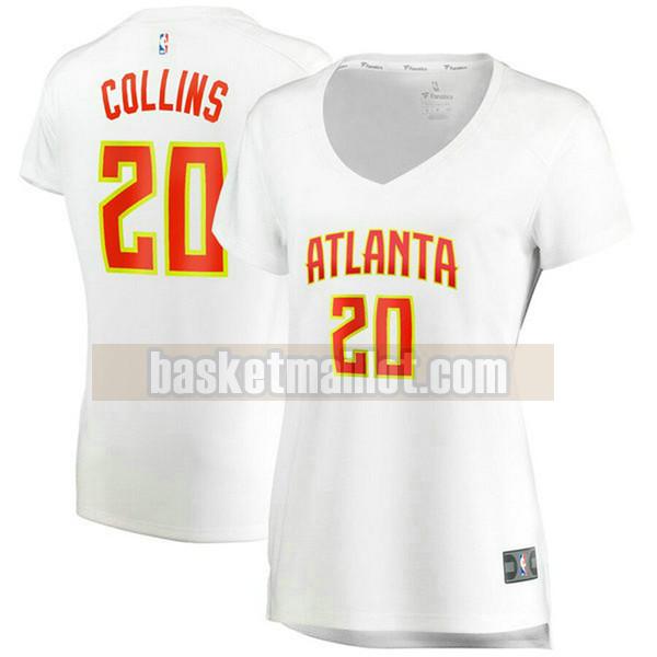 Maillot nba Atlanta Hawks association edition Femme John Collins 20 Blanc