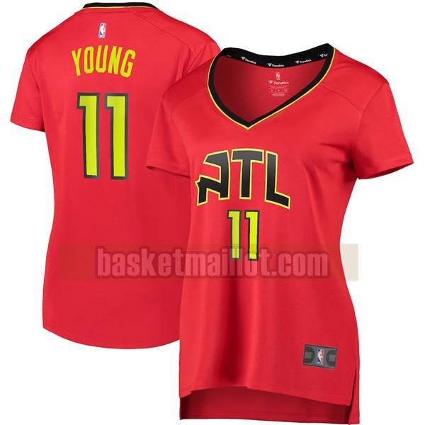 Maillot nba Atlanta Hawks statement edition Femme Trae Young 11 Rouge