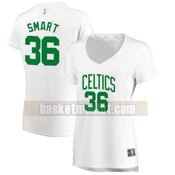 Maillot nba Boston Celtics association edition Femme Marcus Smart 36 Blanc