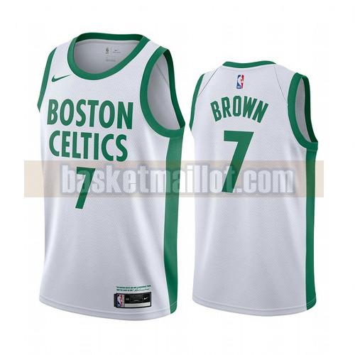 Maillot nba Boston Celtics Édition City 2020-21 Homme Jaylen Brown 7 Blanc