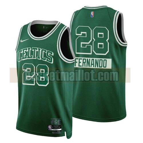 Maillot nba Boston Celtics Édition de la ville 2022 Édition 75e anniversaire Homme FERNANDO 28 Vert