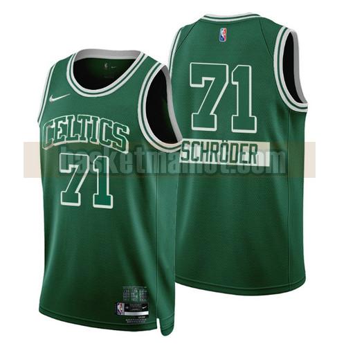 Maillot nba Boston Celtics Édition de la ville 2022 Édition 75e anniversaire Homme SCHRODER 71 Vert