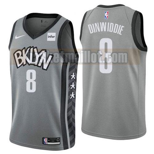 Maillot nba Brooklyn Nets 2019-20 Homme Spencer Dinwiddie 8 gris