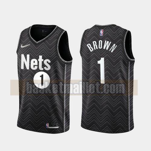 Maillot nba Brooklyn Nets 2020-21 Earned Edition Homme Bruce Brown 1 Noir