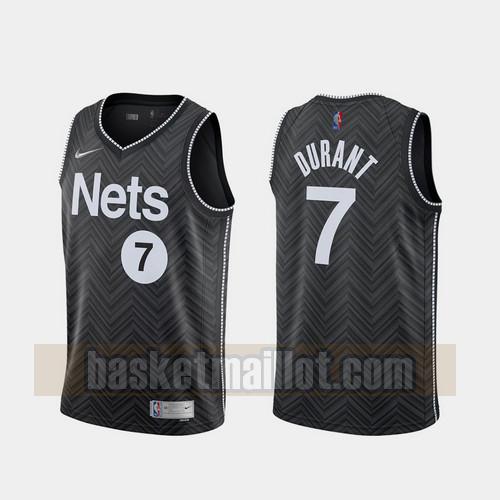 Maillot nba Brooklyn Nets 2020-21 Earned Edition Homme Kevin Durant 7 Noir