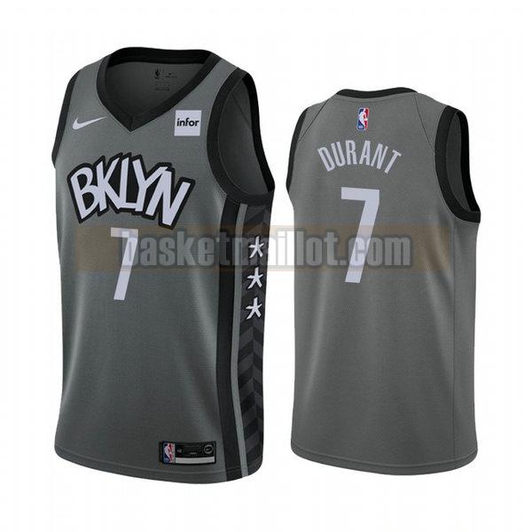 Maillot nba Brooklyn Nets 2020-21 saison déclaration Homme Kevin Durant 7 Gris