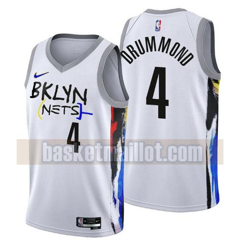 Maillot nba Brooklyn Nets 2022-2023 City Edition Homme Andre Drummond 4 Blanc