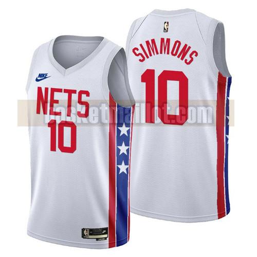 Maillot nba Brooklyn Nets 2022-2023 Classic Edition Homme Ben Simmons 10 Blanc