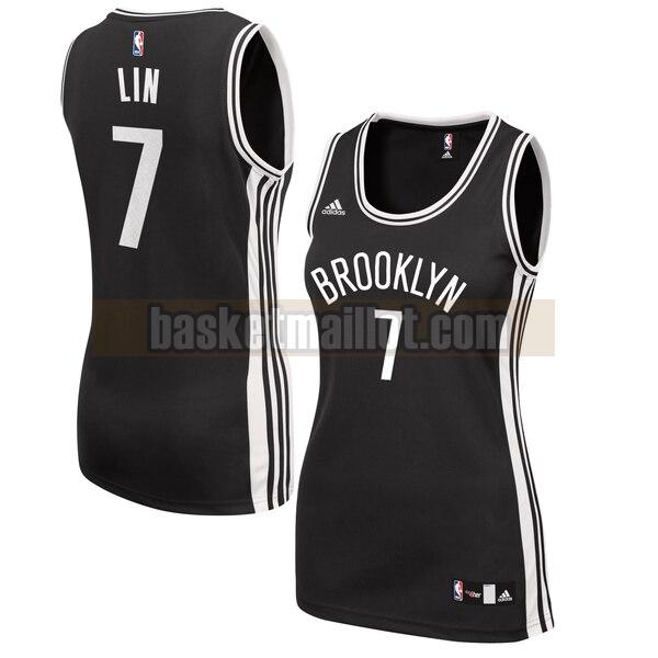 Maillot nba Brooklyn Nets Réplique Femme Jeremy Lin 7 Noir