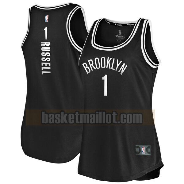 Maillot nba Brooklyn Nets icon edition Femme D'Angelo Russell 1 Noir