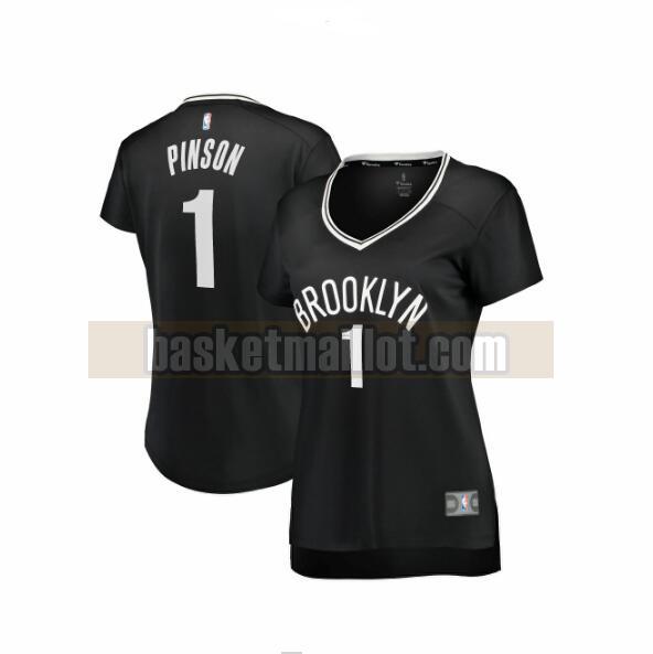 Maillot nba Brooklyn Nets icon edition Femme Theo Pinson 1 Noir