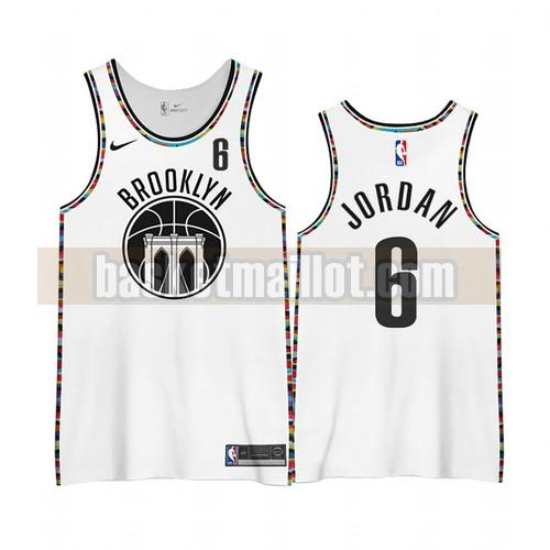 Maillot nba Brooklyn Nets Édition City 2020-21 Homme DeAndre Jordan 6 Blanc