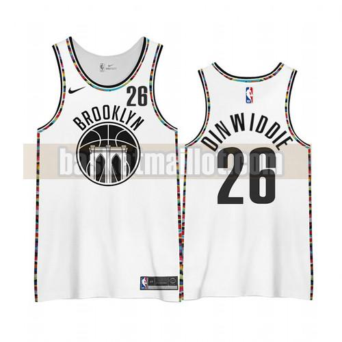 Maillot nba Brooklyn Nets Édition City 2020-21 Homme Spencer Dinwiddie 26 Blanc