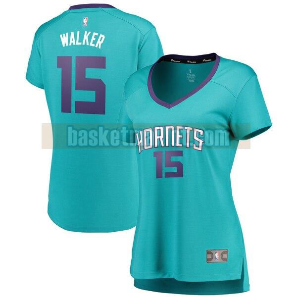 Maillot nba Charlotte Hornets icon edition Femme Kemba Walker 15 Vert bleuté