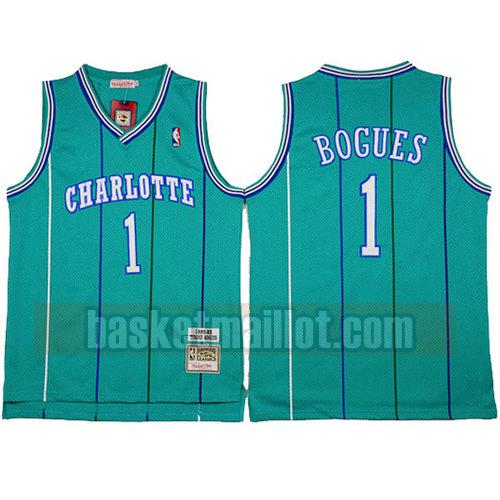 Maillot nba Charlotte Hornets retro Homme Tyrone Bogues 1 verde
