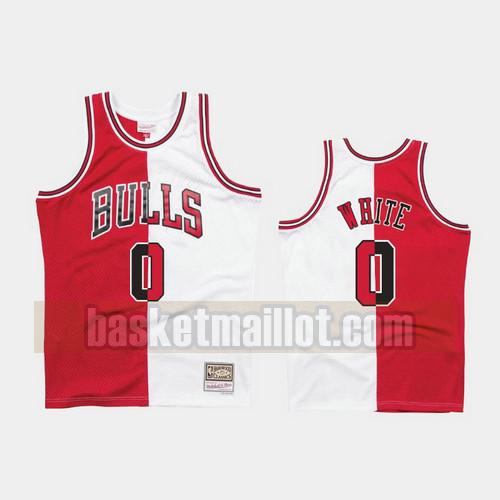 Maillot nba Chicago Bulls 1997-98 divisé Two-Tone Homme Coby White 0 Rouge