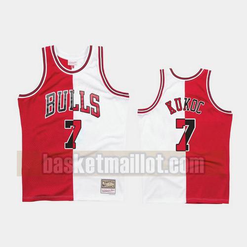 Maillot nba Chicago Bulls 1997-98 divisé Two-Tone Homme Toni Kukoc 7 Rouge