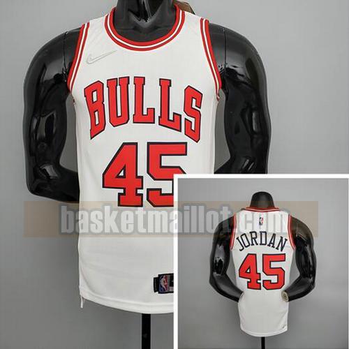 Maillot nba Chicago Bulls 75e anniversaire Homme Jordan 45 Blanc