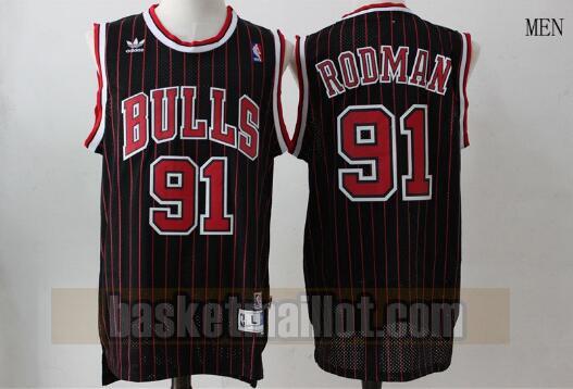 Maillot nba Chicago Bulls Basketball Homme Dennis Rodman 91 Rouge
