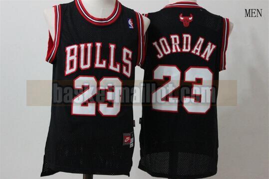 Maillot nba Chicago Bulls Basketball Homme Michael Jordan 23 Noir