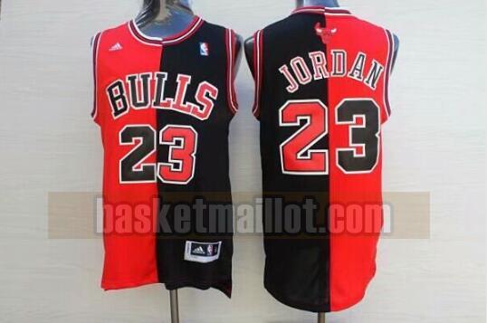 Maillot nba Chicago Bulls Basketball Homme Michael Jordan 23 Noir Rouge