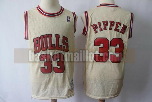 Maillot nba Chicago Bulls Basketball Homme Scottie Pippen 33 Beige claro
