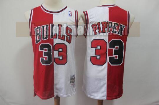Maillot nba Chicago Bulls Basketball Homme Scottie Pippen 33 Blanc Rouge