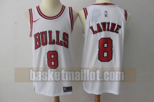 Maillot nba Chicago Bulls Basketball Homme Zach Lavine 8 Blanc