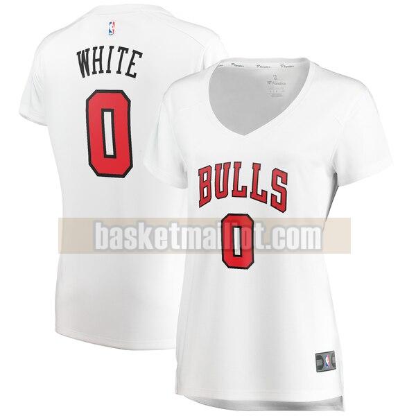 Maillot nba Chicago Bulls association edition Femme Coby White 0 Blanc
