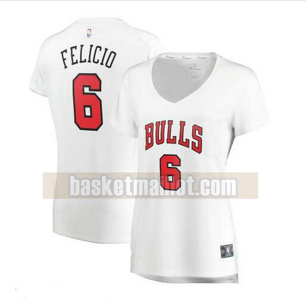 Maillot nba Chicago Bulls association edition Femme Cristiano Felicio 6 Blanc