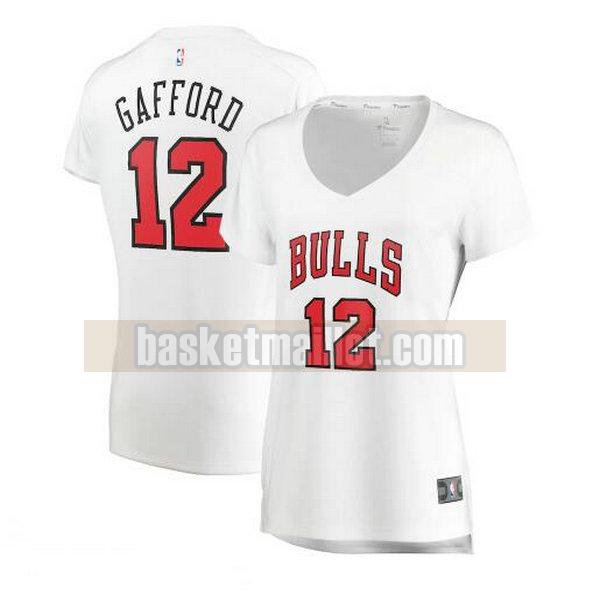 Maillot nba Chicago Bulls association edition Femme Daniel Gafford 12 Blanc
