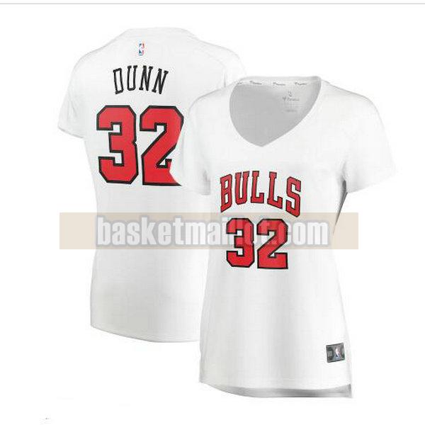 Maillot nba Chicago Bulls association edition Femme Kris Dunn 32 Blanc