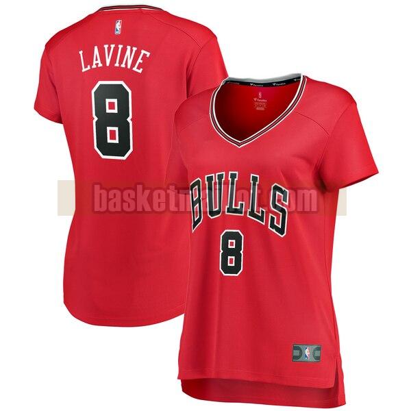 Maillot nba Chicago Bulls icon edition Femme Zach LaVine 8 Rouge