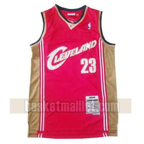 Maillot nba Cleveland Cavaliers 2003-04 retro Homme Lebron James 23 Rouge
