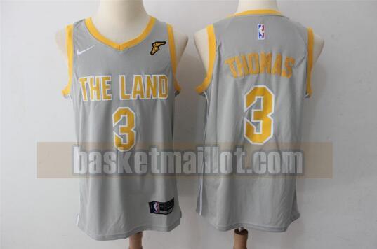 Maillot nba Cleveland Cavaliers Basketball Homme Isaiah Thomas 3 Jaune gris