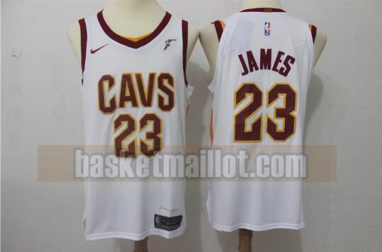 Maillot nba Cleveland Cavaliers Basketball Homme LeBron James 23 Blanc