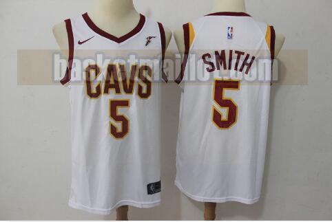 Maillot nba Cleveland Cavaliers Basketball cousu Homme JR Smith Stitched 5 Blanc