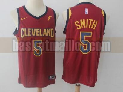 Maillot nba Cleveland Cavaliers Basketball cousu Homme JR Smith Stitched 5 Rouge