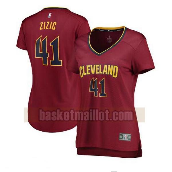 Maillot nba Cleveland Cavaliers icon edition Femme Ante Zizic 41 Rouge