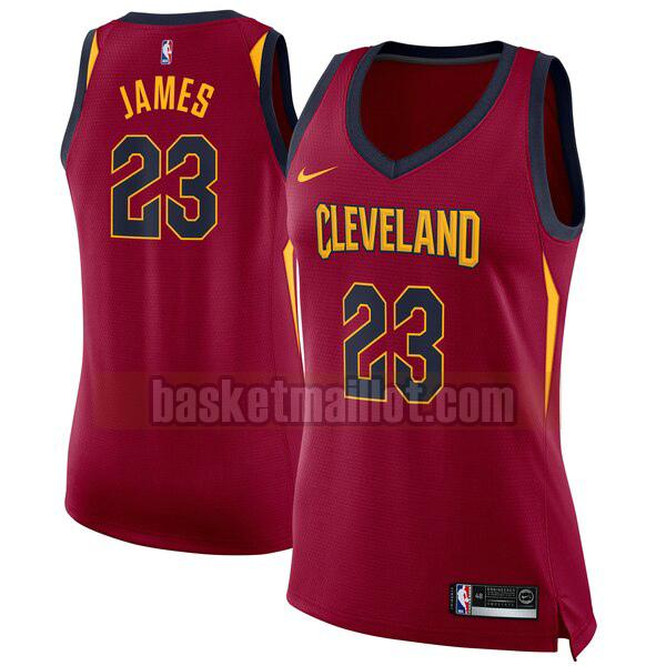 Maillot nba Cleveland Cavaliers icon edition Femme LeBron James 23 Rouge